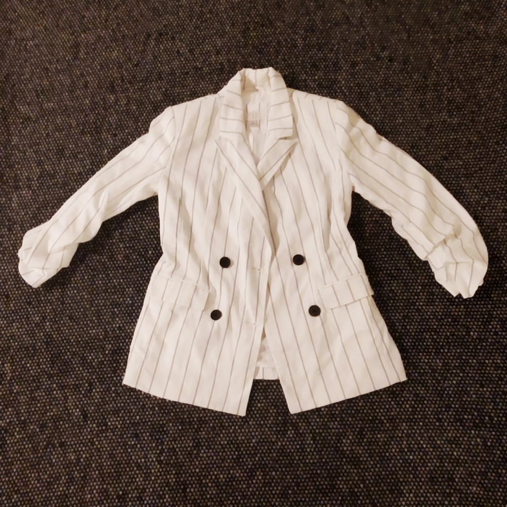 White pin-stripe blazer